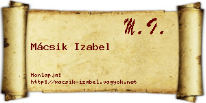 Mácsik Izabel névjegykártya